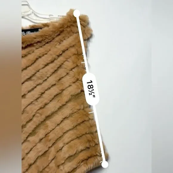 La Fiorentina Camel Genuine Fur Asymmetrical Poncho One Size NWOT